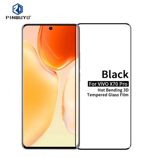 For vivo X70 Pro PINWUYO 9H 3D Hot Bending Tempered Glass Film(Black)