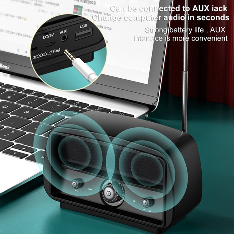 OneDer JY68 Wireless Bluetooth Speaker 3D Surround Stereo FM Radio Music Player Subwoofer(Black) - Desktop Speaker by OneDer | Online Shopping UK | buy2fix