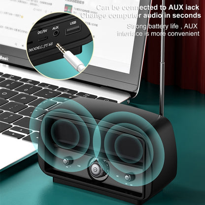 OneDer JY68 Wireless Bluetooth Speaker 3D Surround Stereo FM Radio Music Player Subwoofer(Black) - Desktop Speaker by OneDer | Online Shopping UK | buy2fix