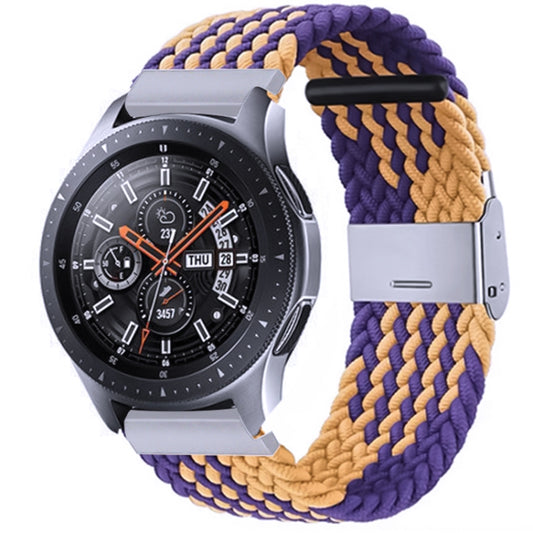 For Samsung Galaxy Watch 4 / Watch 5 20mm Nylon Braided Metal Buckle Watch Band(Purple Gold) - Watch Bands by buy2fix | Online Shopping UK | buy2fix