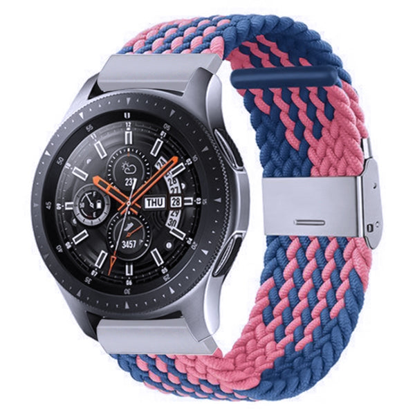 For Samsung Galaxy Watch 4 / Watch 5 20mm Nylon Braided Metal Buckle Watch Band(Z Blue Pink) by buy2fix