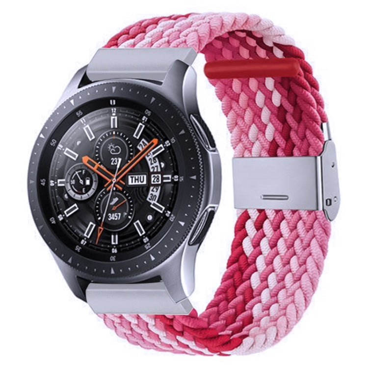 For Samsung Galaxy Watch 4 / Watch 5 20mm Nylon Braided Metal Buckle Watch Band(Z Red Pink) - Watch Bands by buy2fix | Online Shopping UK | buy2fix