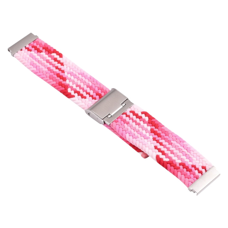 For Samsung Galaxy Watch 4 / Watch 5 20mm Nylon Braided Metal Buckle Watch Band(Z Red Pink) - Watch Bands by buy2fix | Online Shopping UK | buy2fix