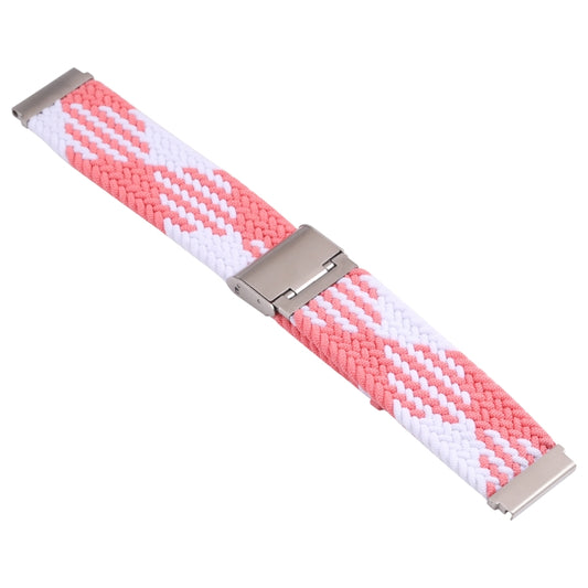 For Samsung Galaxy Watch 4 / Watch 5 20mm Nylon Braided Metal Buckle Watch Band(Z Pink White) by buy2fix
