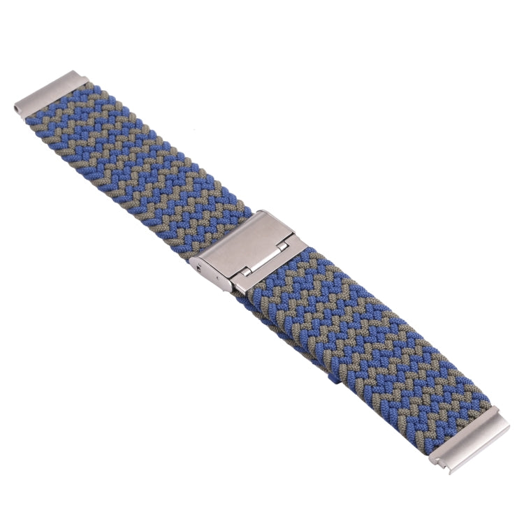 For Samsung Galaxy Watch 4 / Watch 5 20mm Nylon Braided Metal Buckle Watch Band(W Blue Green) - Watch Bands by buy2fix | Online Shopping UK | buy2fix