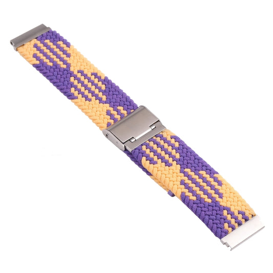 For Samsung Galaxy Watch 4 / Watch 5 20mm Nylon Braided Metal Buckle Watch Band(Purple Gold) by buy2fix