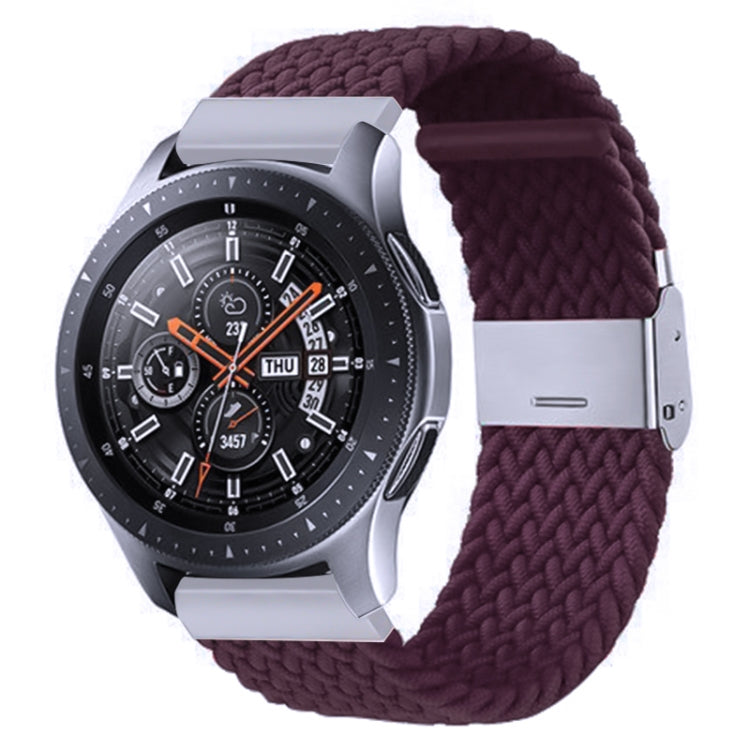 For Samsung Galaxy Watch 4 / Watch 5 20mm Nylon Braided Metal Buckle Watch Band(Dark Purple) - Watch Bands by buy2fix | Online Shopping UK | buy2fix