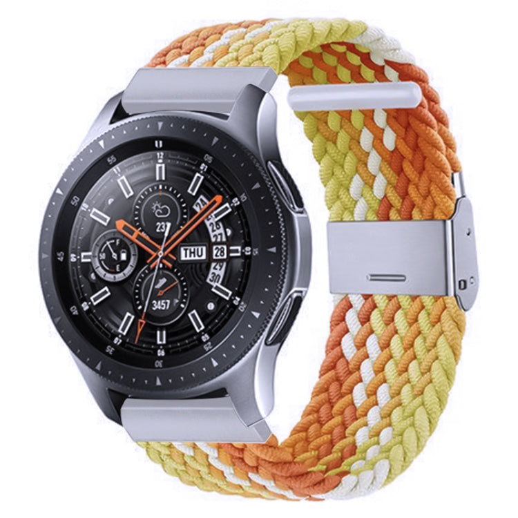 For Samsung Galaxy Watch 4 / Watch 5 20mm Nylon Braided Metal Buckle Watch Band(Orange Yellow) - Watch Bands by buy2fix | Online Shopping UK | buy2fix