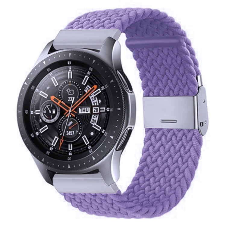 For Samsung Galaxy Watch 4 / Watch 5 20mm Nylon Braided Metal Buckle Watch Band(Light Purple) - Watch Bands by buy2fix | Online Shopping UK | buy2fix