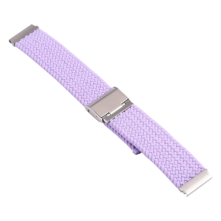 For Samsung Galaxy Watch 4 / Watch 5 20mm Nylon Braided Metal Buckle Watch Band(Light Purple) - Watch Bands by buy2fix | Online Shopping UK | buy2fix