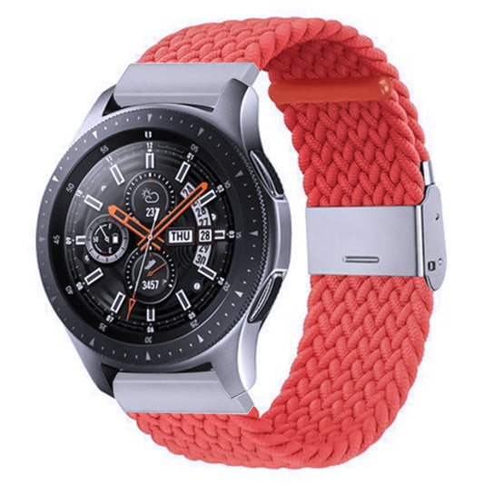 For Samsung Galaxy Watch 4 / Watch 5 20mm Nylon Braided Metal Buckle Watch Band(Bright Orange) - Watch Bands by buy2fix | Online Shopping UK | buy2fix