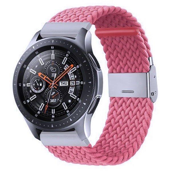 For Samsung Galaxy Watch 4 / Watch 5 20mm Nylon Braided Metal Buckle Watch Band(Pink) by buy2fix