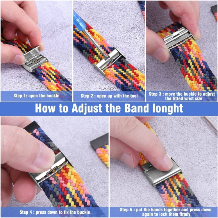 For Samsung Galaxy Watch 4 / Watch 5 20mm Nylon Braided Metal Buckle Watch Band(Color 1) - Watch Bands by buy2fix | Online Shopping UK | buy2fix