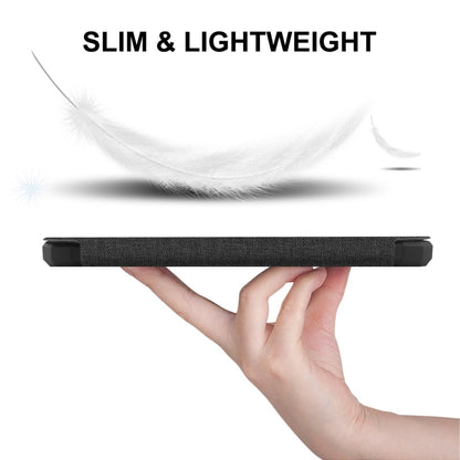 For Amazon Kindle Paperwhite 5 2021 ENKAY Solid Color Denim Texture Horizontal Flip Leather Tablet Case with Sleep / Wake-up Function(Black) - Amazon by ENKAY | Online Shopping UK | buy2fix