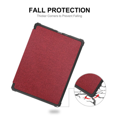 For Amazon Kindle Paperwhite 5 2021 ENKAY Solid Color Denim Texture Horizontal Flip Leather Tablet Case with Sleep / Wake-up Function(Wine Red) - Amazon by ENKAY | Online Shopping UK | buy2fix