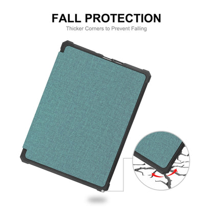 For Amazon Kindle Paperwhite 5 2021 ENKAY Solid Color Denim Texture Horizontal Flip Leather Tablet Case with Sleep / Wake-up Function(Green) - Amazon by ENKAY | Online Shopping UK | buy2fix