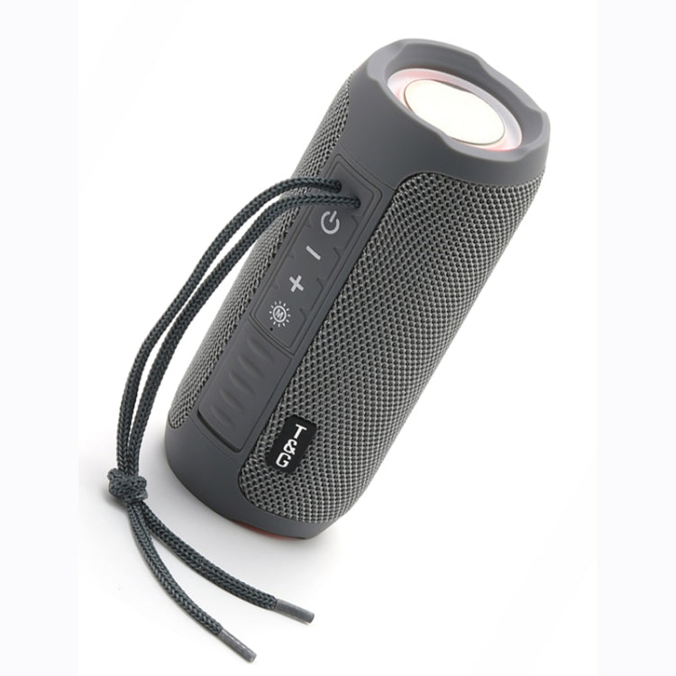 T&G TG227 Outdoor Portable Waterproof Bluetooth Music Speaker with LED Support FM / TF / USB(Gray) - Desktop Speaker by T&G | Online Shopping UK | buy2fix