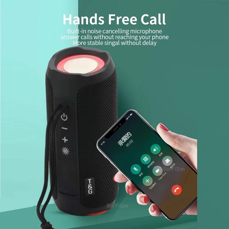 T&G TG227 Outdoor Portable Waterproof Bluetooth Music Speaker with LED Support FM / TF / USB(Black) - Desktop Speaker by T&G | Online Shopping UK | buy2fix