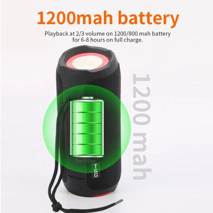 T&G TG227 Outdoor Portable Waterproof Bluetooth Music Speaker with LED Support FM / TF / USB(Gray) - Desktop Speaker by T&G | Online Shopping UK | buy2fix