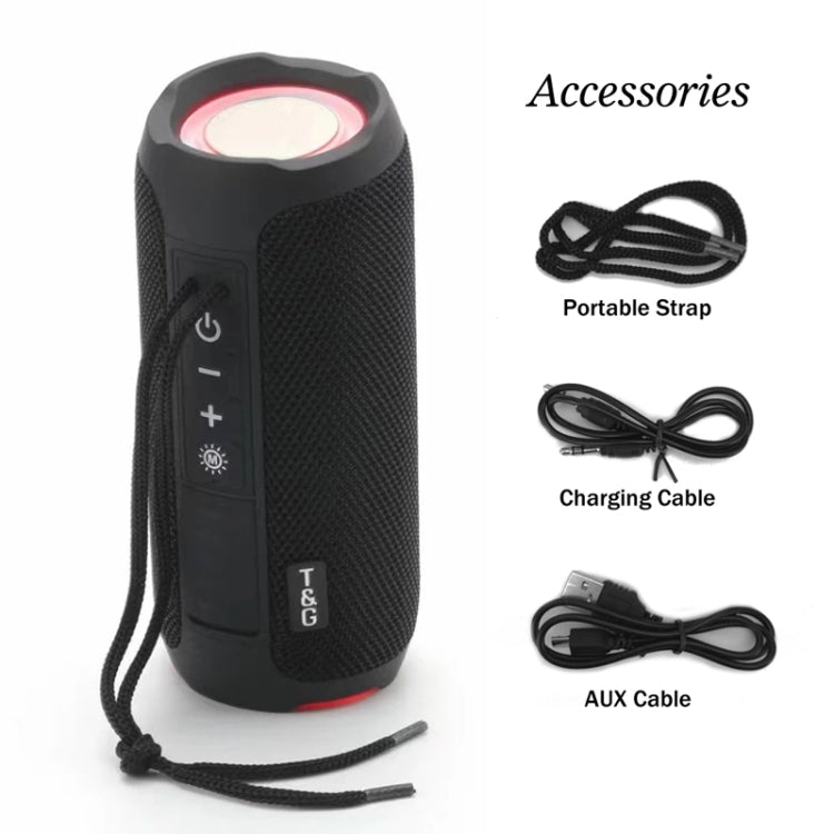 T&G TG227 Outdoor Portable Waterproof Bluetooth Music Speaker with LED Support FM / TF / USB(Navy blue) - Desktop Speaker by T&G | Online Shopping UK | buy2fix
