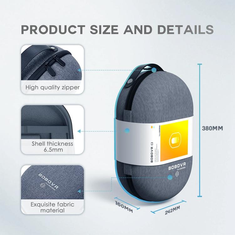 BOBOVR C2 Portable Case is Suitable For Oculus Quest 2 Large Space Compatible With M2 Band and Elite Band by buy2fix