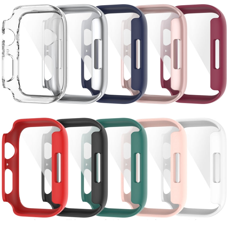 Shockproof PC Protective Case with Tempered Glass Film For Apple Watch Series 9 / 8 / 7 41mm(pink) by buy2fix