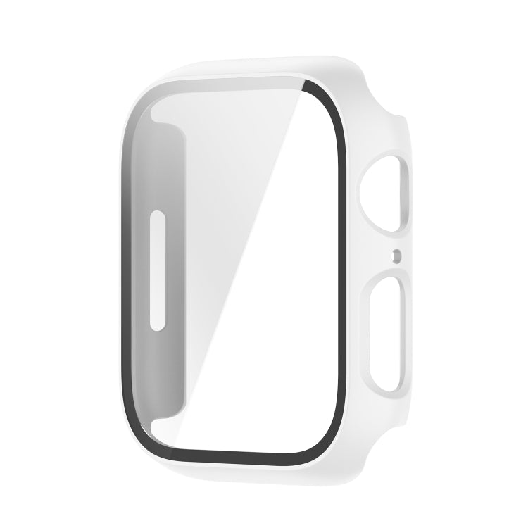 Shockproof PC Protective Case with Tempered Glass Film For Apple Watch Series 9 / 8 / 7 41mm(white) by buy2fix