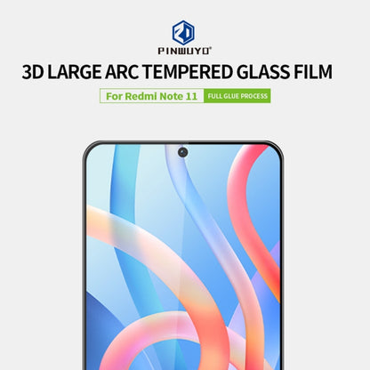 For Xiaomi Redmi Note 11 / Poco M4 Pro 5G PINWUYO 9H 3D Curved Full Screen Explosion-proof Tempered Glass Film(Black) -  by PINWUYO | Online Shopping UK | buy2fix