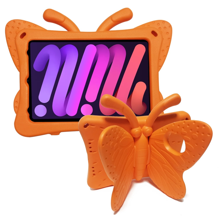 For iPad mini 6 / mini 2024 Butterfly Bracket EVA Shockproof Tablet Case(Orange) - iPad mini 6 Cases by buy2fix | Online Shopping UK | buy2fix