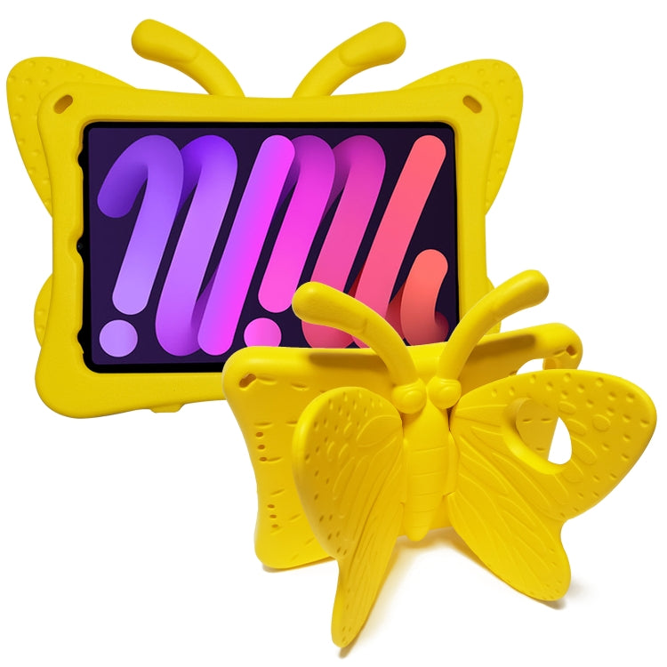 For iPad mini 6 / mini 2024 Butterfly Bracket EVA Shockproof Tablet Case(Yellow) - iPad mini 6 Cases by buy2fix | Online Shopping UK | buy2fix