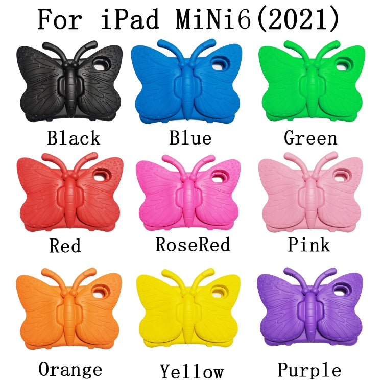 For iPad mini 6 / mini 2024 Butterfly Bracket EVA Shockproof Tablet Case(Purple) - iPad mini 6 Cases by buy2fix | Online Shopping UK | buy2fix