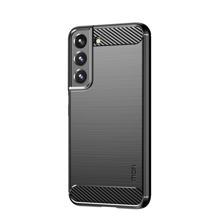 For Samsung Galaxy S22+ 5G MOFI Gentleness Series Brushed Texture Carbon Fiber Soft TPU Case(Black) - Galaxy S22+ 5G Cases by MOFI | Online Shopping UK | buy2fix