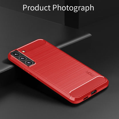 For Samsung Galaxy S22+ 5G MOFI Gentleness Series Brushed Texture Carbon Fiber Soft TPU Case(Red) - Galaxy S22+ 5G Cases by MOFI | Online Shopping UK | buy2fix