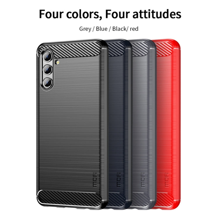 For Samsung Galaxy A13 5G MOFI Gentleness Series Brushed Texture Carbon Fiber Soft TPU Case(Gray) - Galaxy Phone Cases by MOFI | Online Shopping UK | buy2fix
