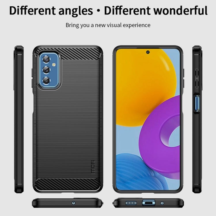 For Samsung Galaxy M52 5G MOFI Gentleness Series Brushed Texture Carbon Fiber Soft TPU Case(Blue) - Galaxy Phone Cases by MOFI | Online Shopping UK | buy2fix