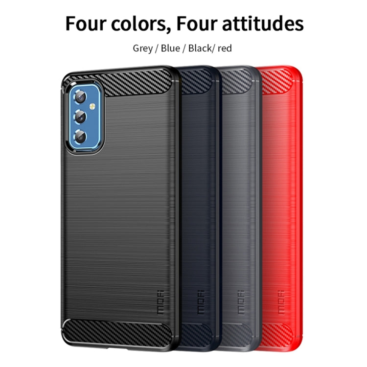 For Samsung Galaxy M52 5G MOFI Gentleness Series Brushed Texture Carbon Fiber Soft TPU Case(Blue) - Galaxy Phone Cases by MOFI | Online Shopping UK | buy2fix