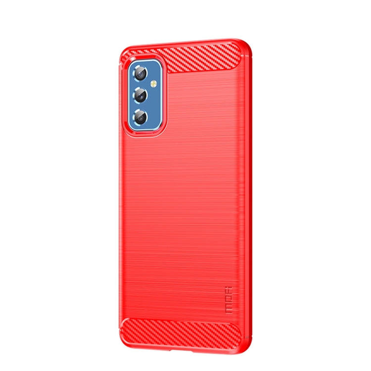 For Samsung Galaxy M52 5G MOFI Gentleness Series Brushed Texture Carbon Fiber Soft TPU Case(Red) - Galaxy Phone Cases by MOFI | Online Shopping UK | buy2fix