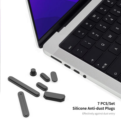 ENKAY Hat-Prince 3 in 1 Crystal Laptop Protective Case + TPU Keyboard Film + Anti-dust Plugs Set for MacBook Pro 16.2 inch A2485 2021/A2880 2023, Version:US Version(Dark Blue) - MacBook Pro Cases by ENKAY | Online Shopping UK | buy2fix