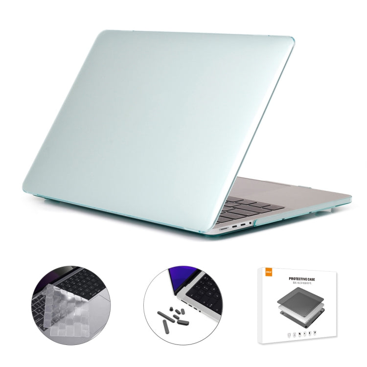 ENKAY Hat-Prince 3 in 1 Crystal Laptop Protective Case + TPU Keyboard Film + Anti-dust Plugs Set for MacBook Pro 16.2 inch A2485 2021/A2880 2023, Version:EU Version(Light Green) - MacBook Pro Cases by ENKAY | Online Shopping UK | buy2fix