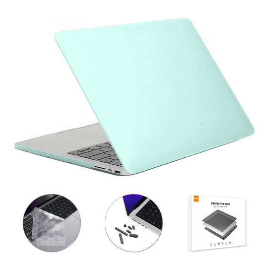 ENKAY Hat-Prince 3 in 1 Matte Laptop Protective Case + TPU Keyboard Film + Anti-dust Plugs Set for MacBook Pro 14.2 inch A2442 2021/A2779 2023/14 inch A3434 2025 (M5), Version:US Version(Light Green)