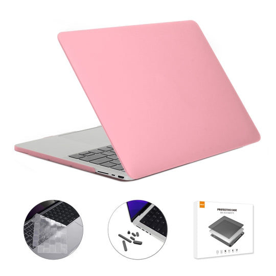 ENKAY Hat-Prince 3 in 1 Matte Laptop Protective Case + TPU Keyboard Film + Anti-dust Plugs Set for MacBook Pro 14.2 inch A2442 2021/A2779 2023/14 inch A3434 2025 (M5), Version:US Version(Pink)