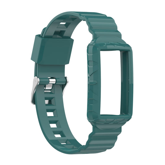 For Fitbit Charge 5 Silicone One Body Armor Watch Band(Green Pine Needles) by buy2fix
