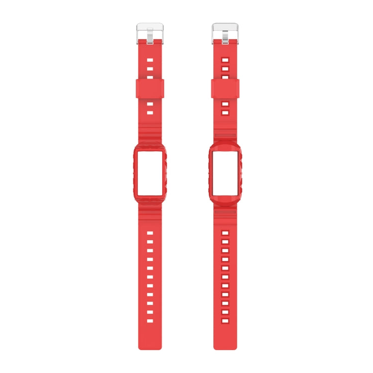 For Fitbit Charge 4 Silicone One Body Armor Watch Band(Red) - Watch Bands by buy2fix | Online Shopping UK | buy2fix