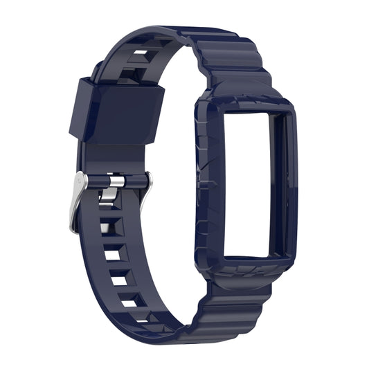 For Fitbit Charge 3 SE Silicone One Body Armor Watch Band(Navy Blue) by buy2fix