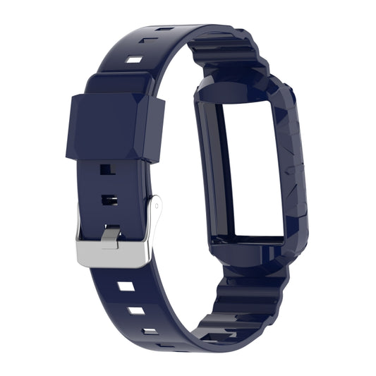 For Fitbit Charge 3 SE Silicone One Body Armor Watch Band(Navy Blue) by buy2fix