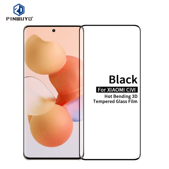 For Xiaomi CiVi PINWUYO 9H 3D Hot Bending Tempered Glass Film(Black)