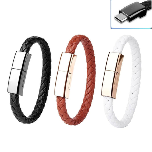 XJ-72 20cm USB to USB-C / Type-C Bracelet Charging Data Cable(White) by buy2fix