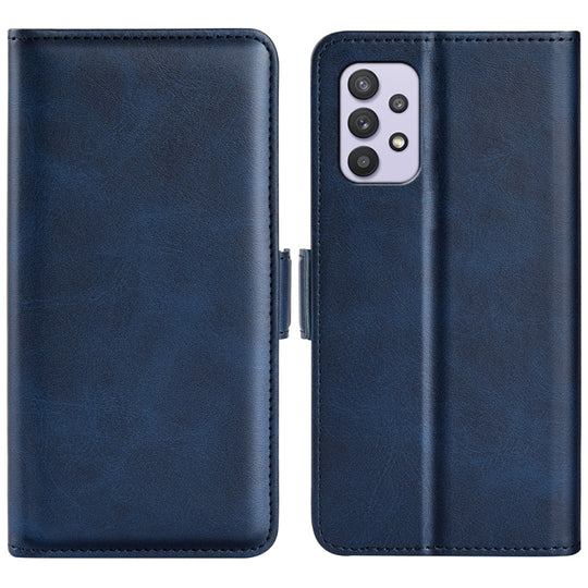 For Samsung Galaxy A53 5G Dual-side Magnetic Leather Case with Holder & Card Slots & Wallet(Dark Blue)
