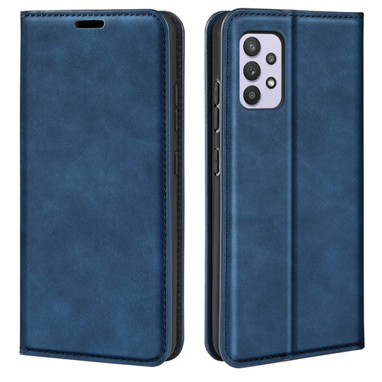 For Samsung Galaxy A53 5G Retro-skin Magnetic Leather Case with Holder & Card Slots & Wallet(Dark Blue)