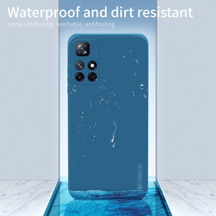 For Xiaomi Redmi Note 11 / Poco M4 Pro 5G PINWUYO Liquid Silicone TPU Phone Case(Blue) - Xiaomi Cases by PINWUYO | Online Shopping UK | buy2fix